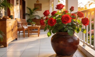 Como fazer sua roseira em vaso florescer por muito tempo