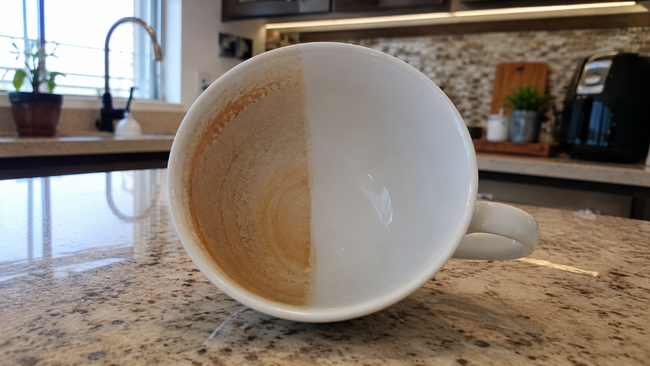A mistura caseira que salva xícaras manchadas de café antes que você pense em jogar fora