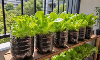 Como ter alface o ano inteiro cultivando na garrafa PET de forma simples em casa