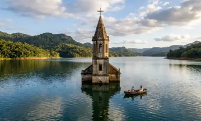 A “Atlântida Brasileira” desapareceu sob as águas, mas uma antiga igreja submersa ainda surge no oeste de Santa Catarina