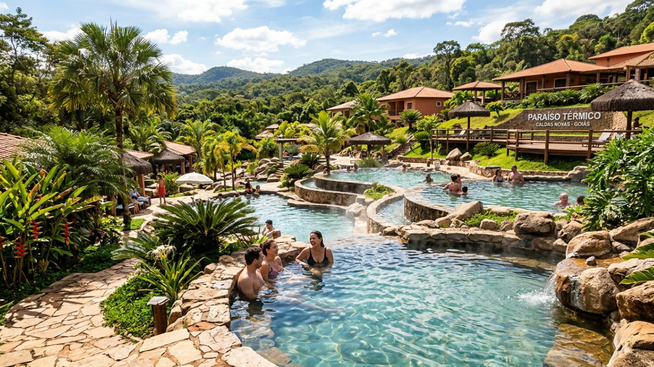 Um paraíso escondido no Goiás onde águas quentes aliviam o estresse e garantem bem-estar e lazer o ano inteiro