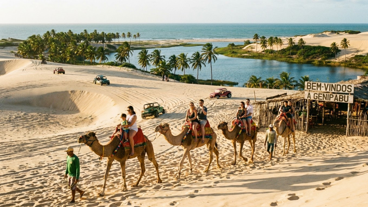 Nem parece o Brasil: o “Deserto Nordestino” foi eleito o 8º cenário mais bonito e encanta com dromedários, dunas douradas gigantes e águas cristalinas