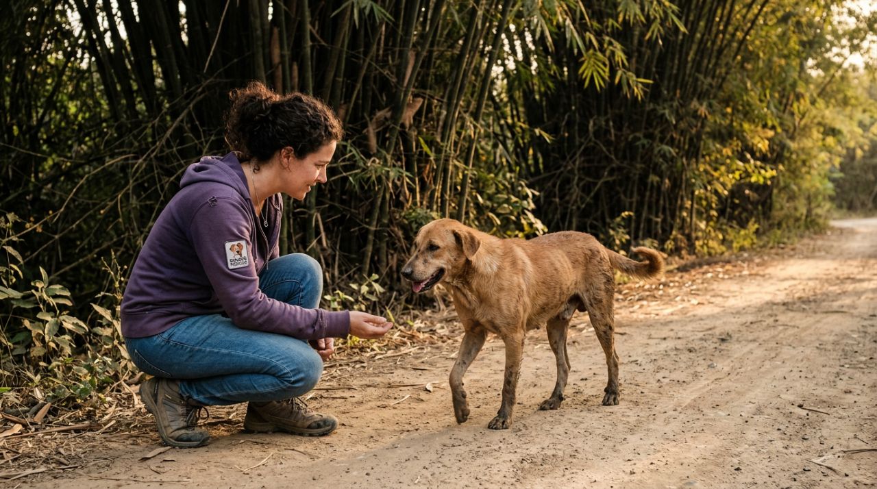 Cadela abandonada na mata dias após adoção corre ao ouvir seu nome