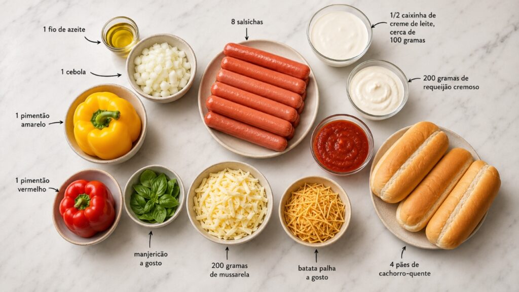 Refogue cebola, pimentões e salsicha na ordem certa e tenha um cachorro-quente de forno perfeito e bem recheado