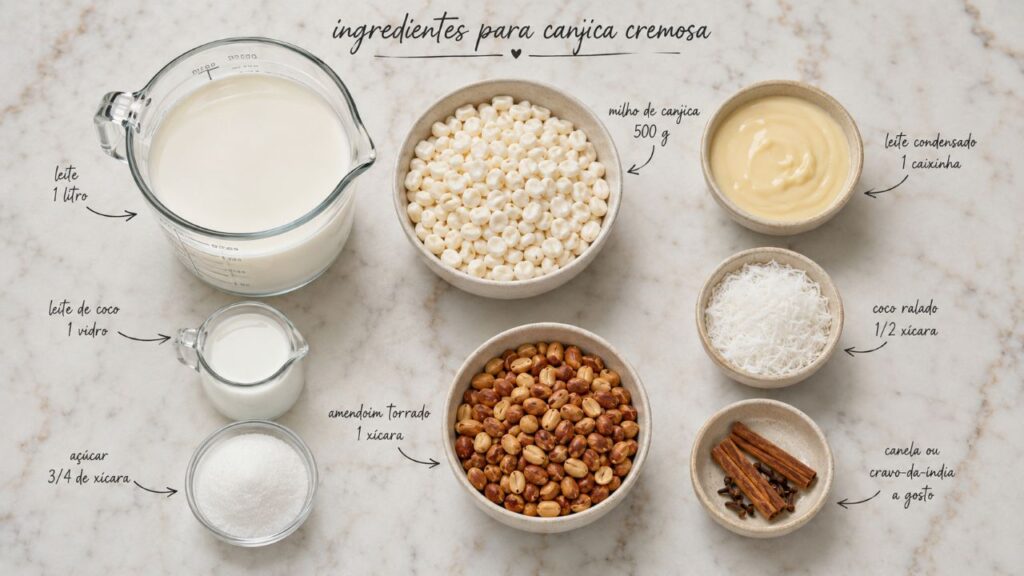 Minha avó fazia canjica com amendoim assim, bem cremosa e perfeita para comer quentinha