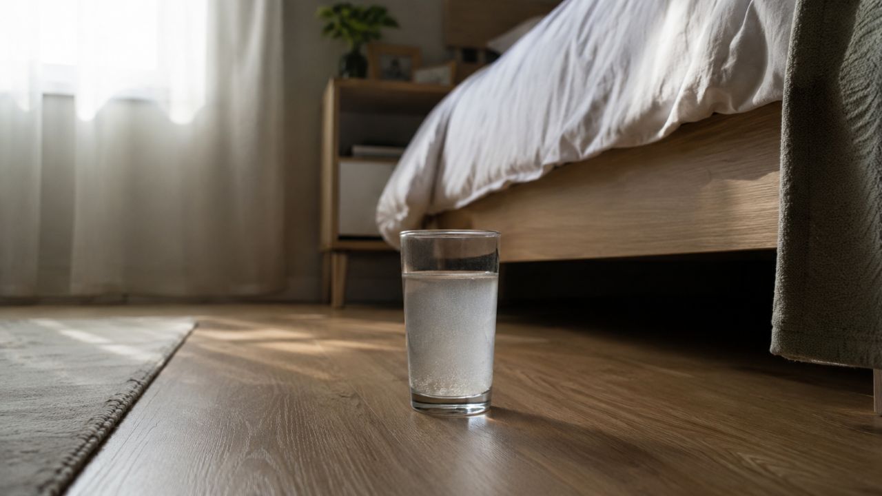 Colocar um copo de água com vinagre e sal embaixo da cama à noite: para que serve e como fazer