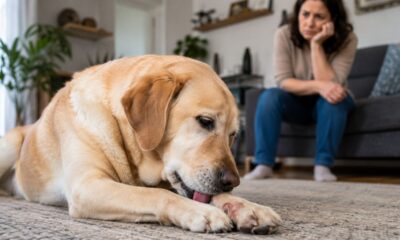 Lamber a pata muitas vezes pode ser sinal de incômodo no cachorro