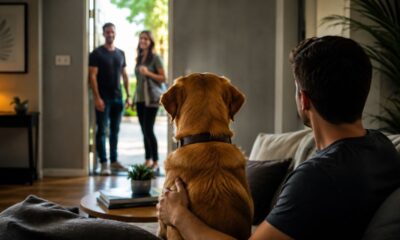 Cachorro se comportando com visitas