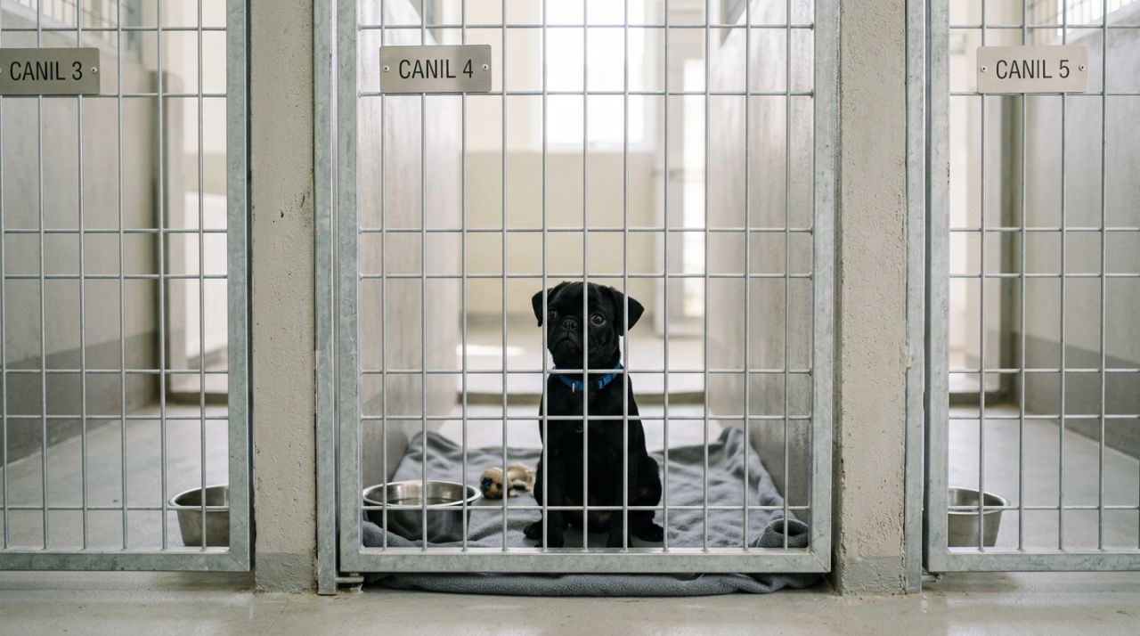 Filhote de cachorro fica sozinho e confuso em abrigo após toda a ninhada ser adotada