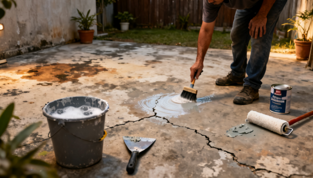 A forma simples de recuperar piso de cimento e renovar o quintal gastando pouco