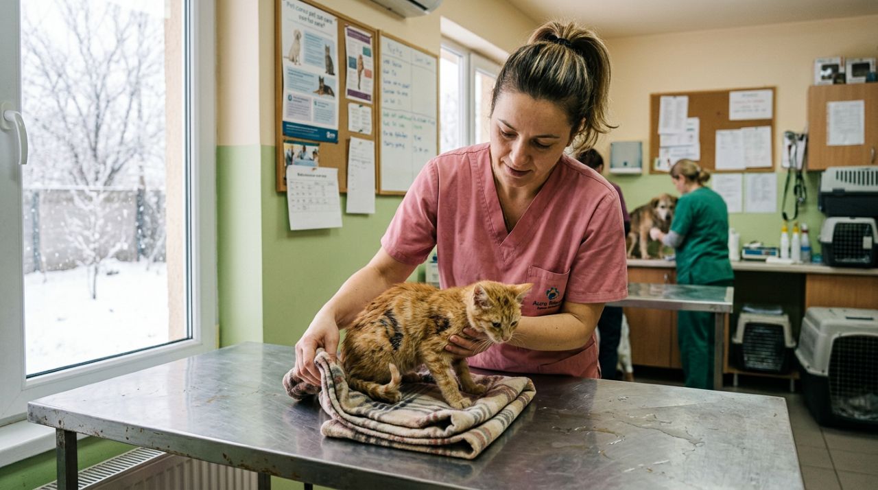 Gatinho coberto de tinta se transforma em um adorável ursinho de pelúcia