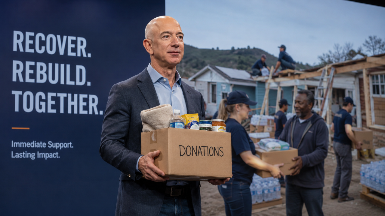 Citação de Jeff Bezos: "Quero que grande parte da minha atividade filantrópica ajude as pessoas aqui e agora, no curto prazo, na interseção entre a necessidade urgente e o impacto duradouro"