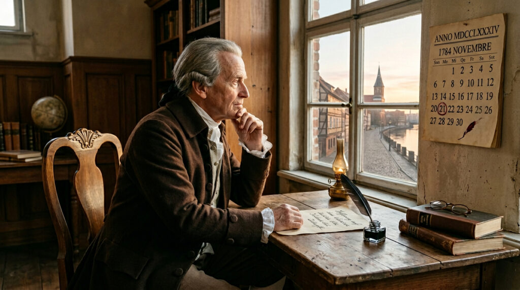 Citação do dia de Immanuel Kant: "Três regras para a felicidade: algo para fazer, alguém para amar, algo para esperar". A fórmula simples para viver uma vida feliz revelada pelo filósofo alemão.