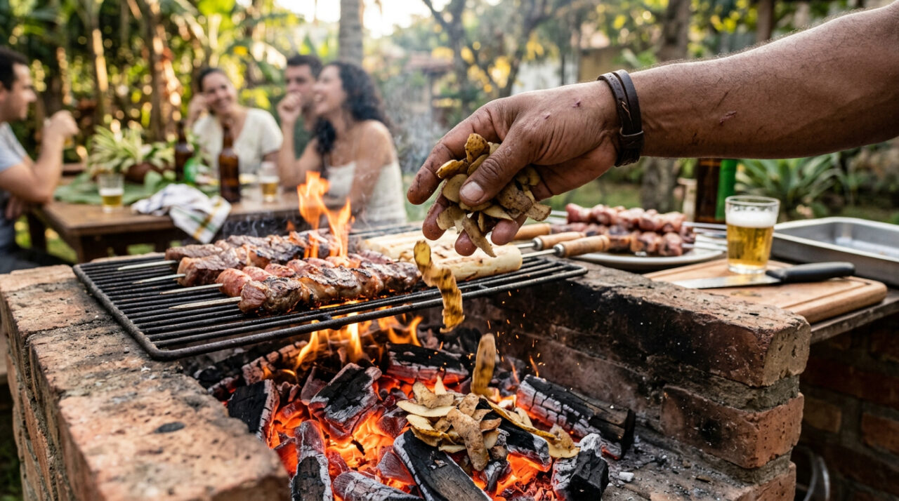 Jogar cascas de batata nas brasas da churrasqueira: quando fazer isso e por que é recomendado