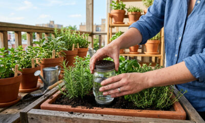 Meus vasos de plantas duraram 3 semanas sem uma única gota d'água desde que comecei a usar este recipiente de cozinha