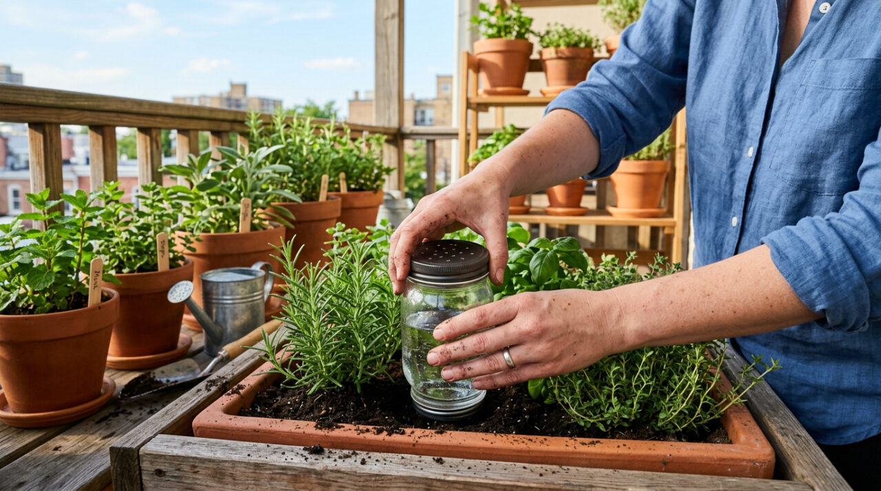 Meus vasos de plantas duraram 3 semanas sem uma única gota d'água desde que comecei a usar este recipiente de cozinha