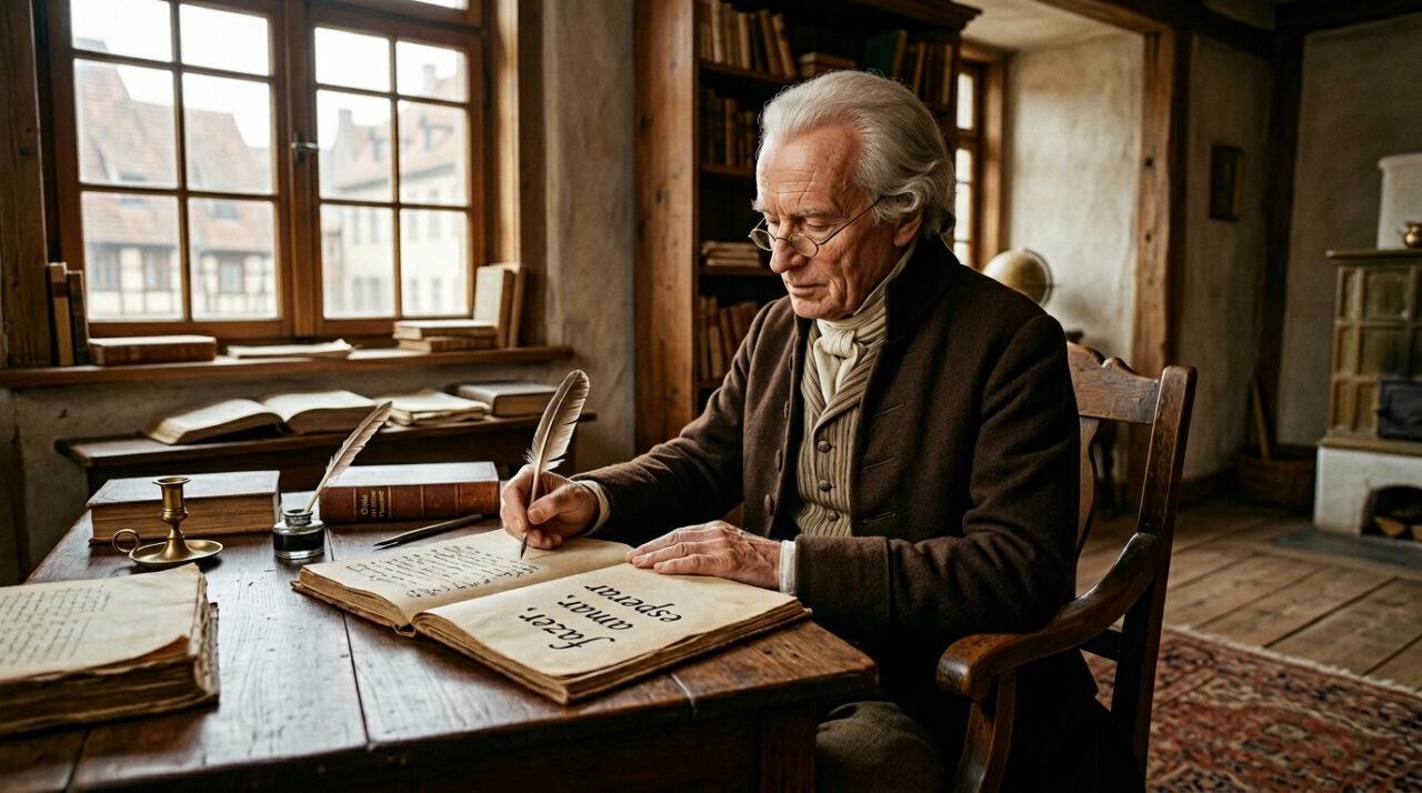 Citação do dia de Immanuel Kant: "Três regras para a felicidade: algo para fazer, alguém para amar, algo para esperar". A fórmula simples para viver uma vida feliz revelada pelo filósofo alemão.