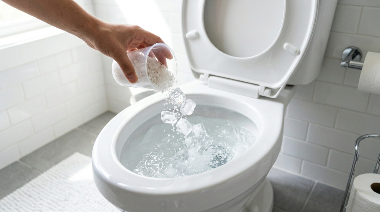 Jogar gelo com sal no vaso sanitário uma vez por semana: para que serve e por que é recomendado
