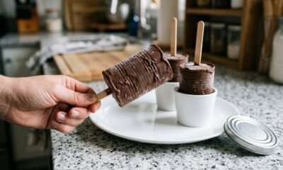 Misture só banana madura e chocolate meio amargo e faça um picolé caseiro super cremoso para matar a vontade de doce