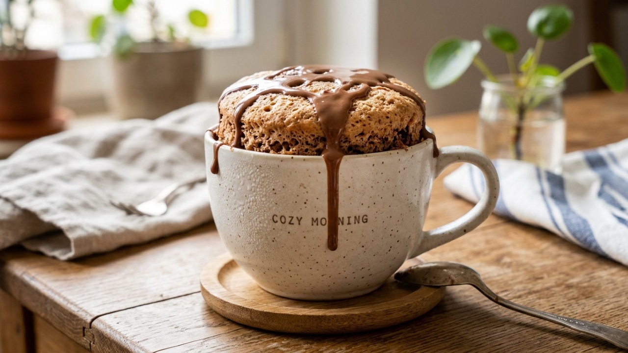 Esse bolo de caneca simples fica pronto em poucos minutos, perfeito para matar a vontade de um doce ainda morno