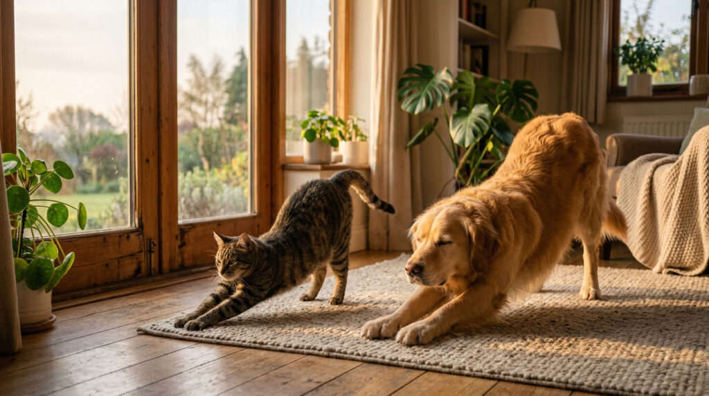 Especialistas em ioga afirmam: para começar bem o dia, devemos fazer como cães e gatos