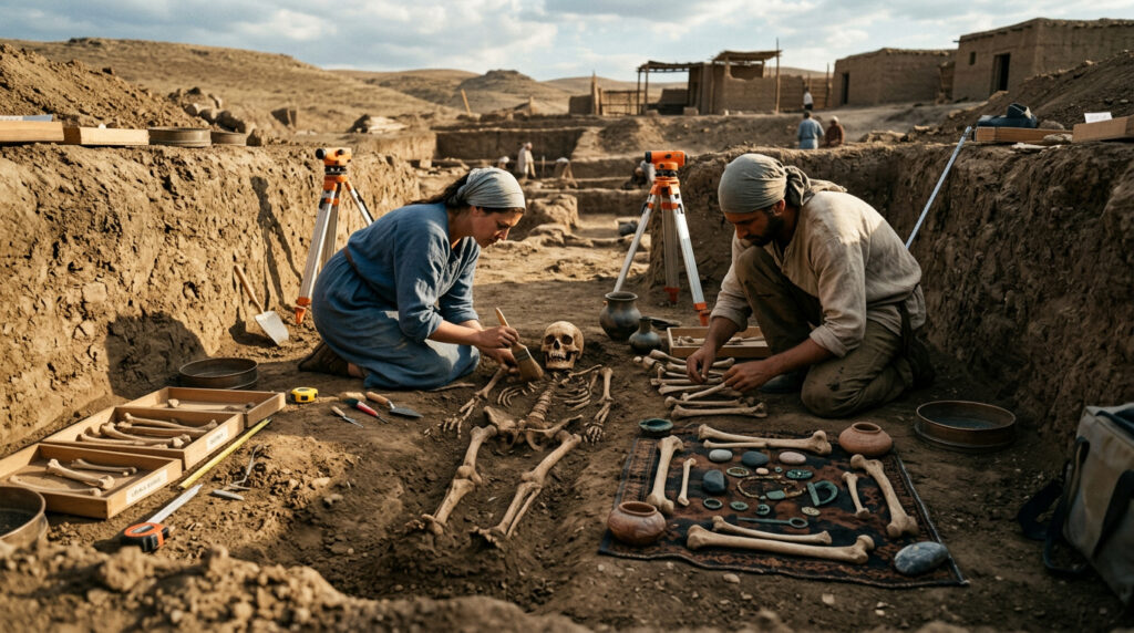Arqueólogos descobriram como os humanos antigos utilizavam os ossos de seus mortos