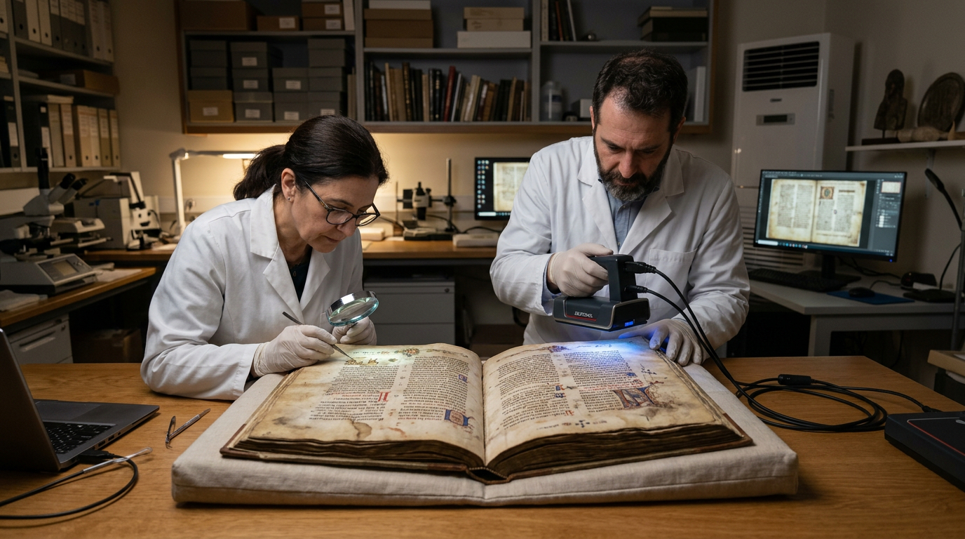 Tecnologia revela páginas perdidas do Novo Testamento em manuscrito medieval
