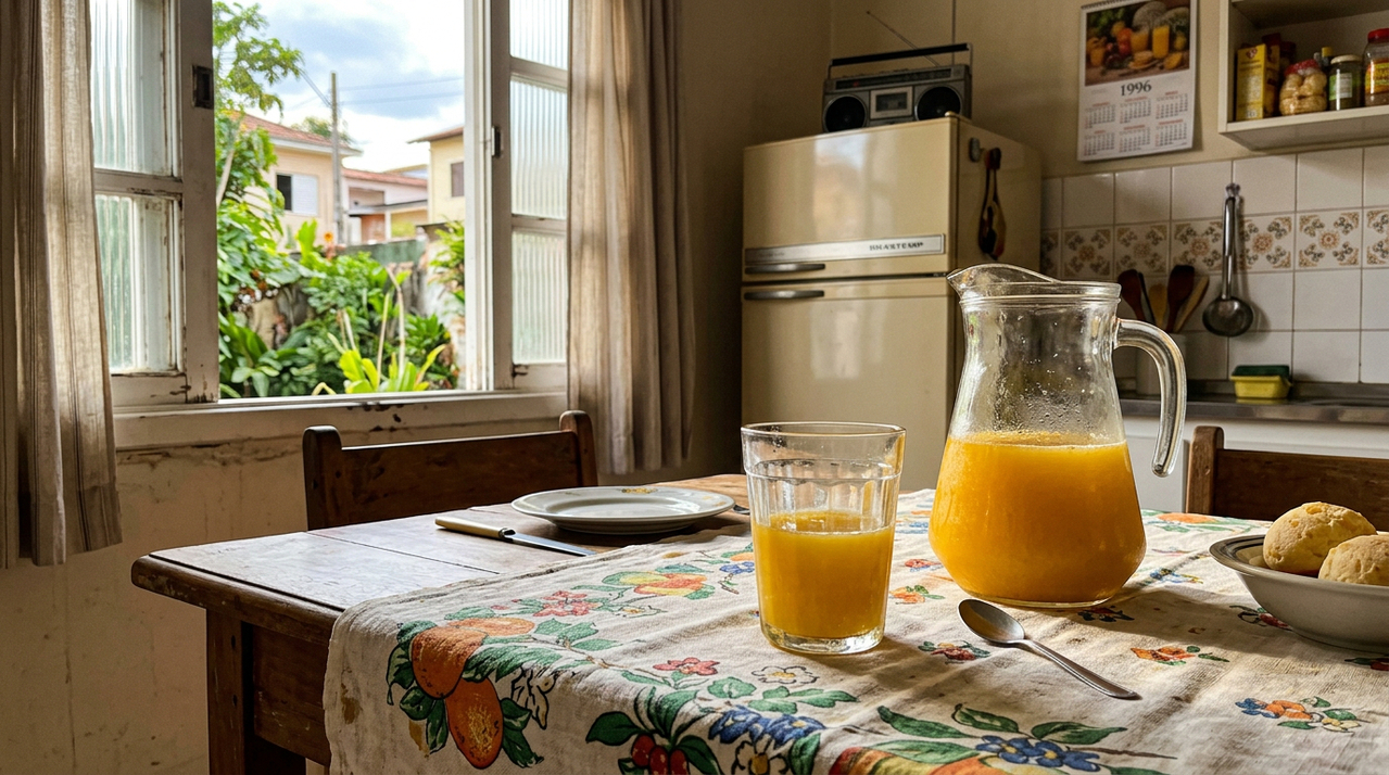 Copo de vidro grosso lembra itens da casa que hoje viraram memória de infância