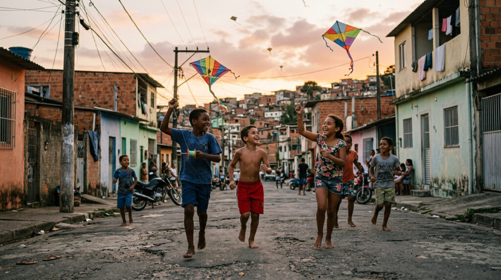 Soltar pipa e correr descalço lembram uma infância simples que parecia livre de verdade
