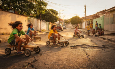 Carrinho de rolimã lembra diversões simples que não precisavam de dinheiro