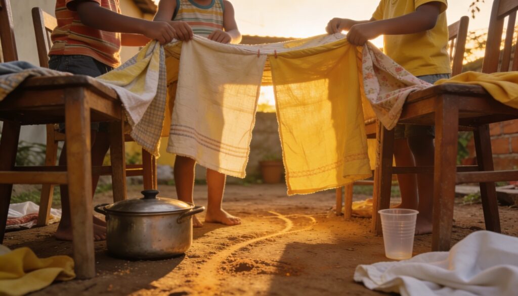 Brincar de casinha no quintal ocupava a tarde inteira e deixava a infância mais leve