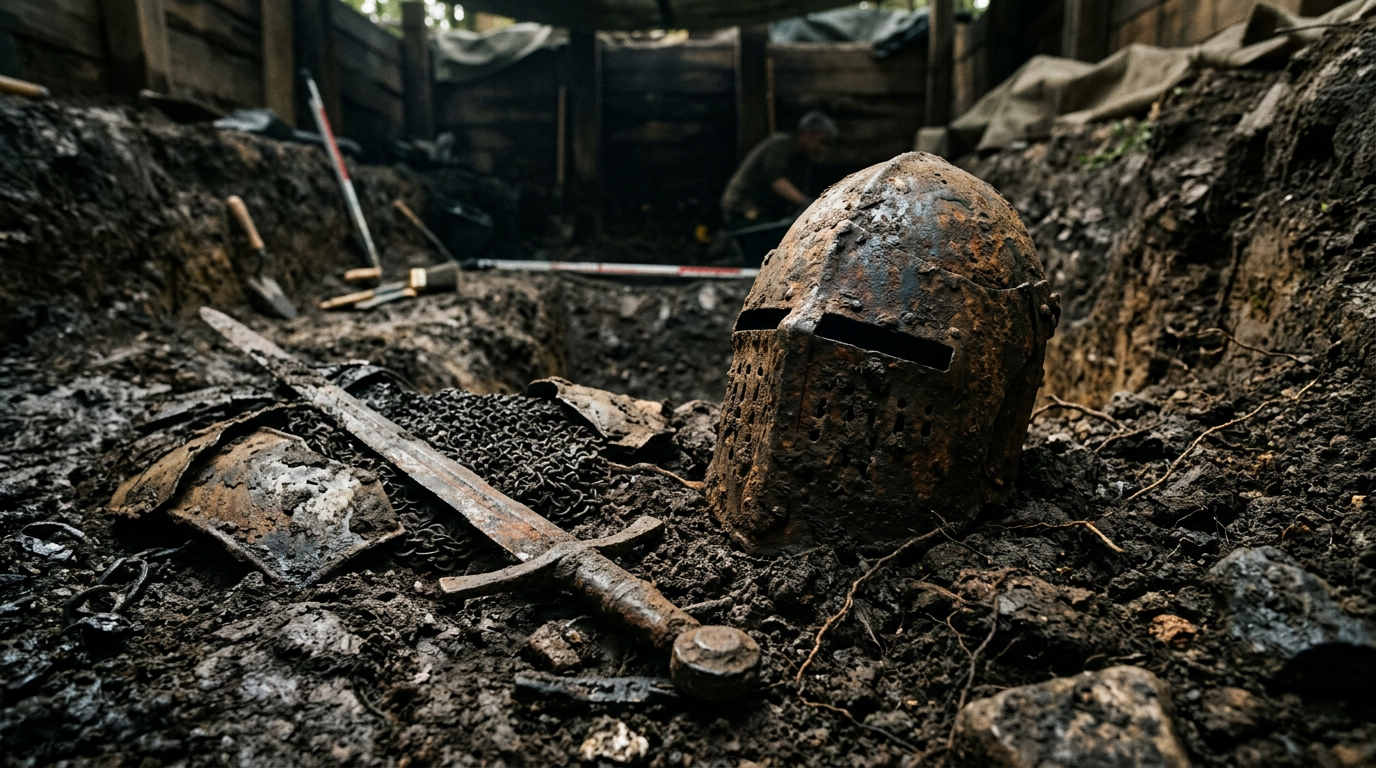 Arqueólogos pensaram ter encontrado fios enterrados em uma fazenda. Na verdade, era um tesouro viking