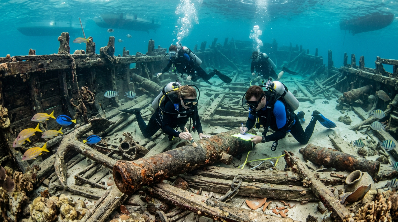Arqueólogos encontram vestígios reais da era dos Piratas do Caribe nas Bahamas