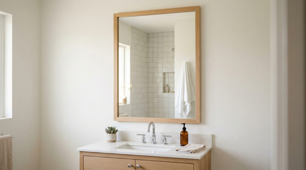 Moldura para espelho simples valoriza banheiro, quarto ou corredor gastando pouco