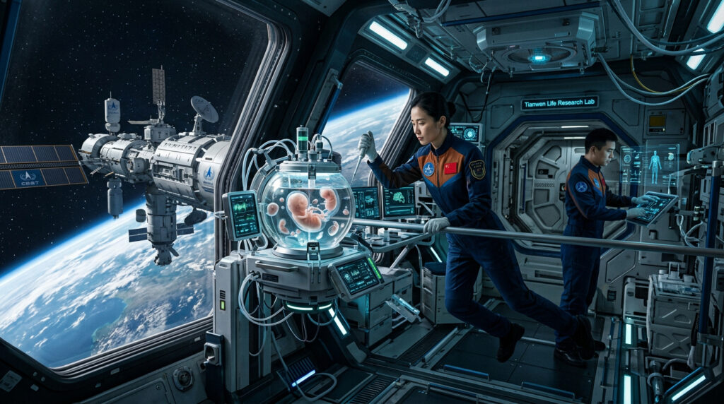 China envia estruturas semelhantes a embriões humanos para estação espacial Tiangong