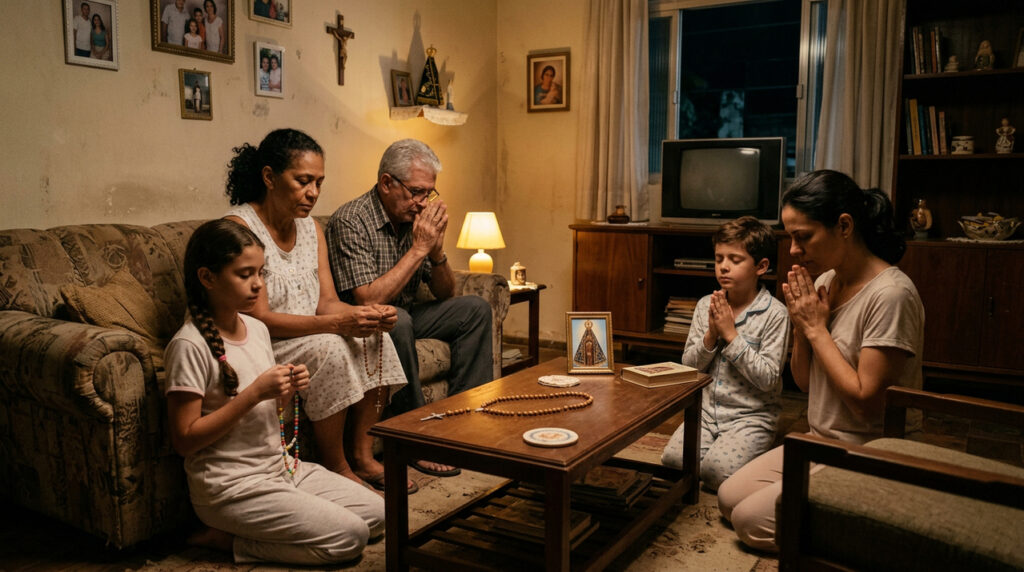 Tradições antigas como rezar em família deixavam a infância mais simples e cheia de significado