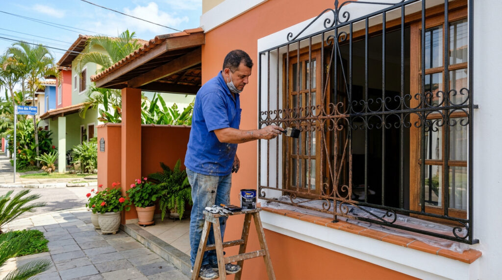 Como renovar grade de janela enferrujada e melhorar a aparência da fachada