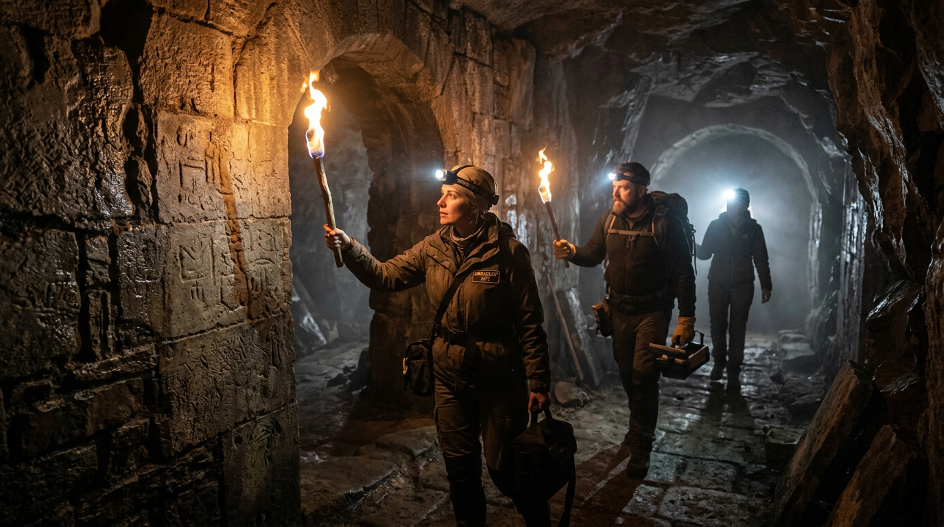 Arqueólogos estão explorando uma caverna escondida sob o castelo. "Um lugar único"