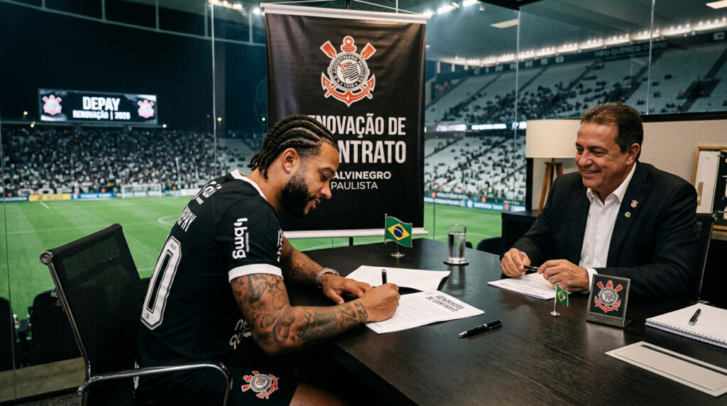 Memphis Depay aceitou reduzir o salário para renovar com o Corinthians até 2028