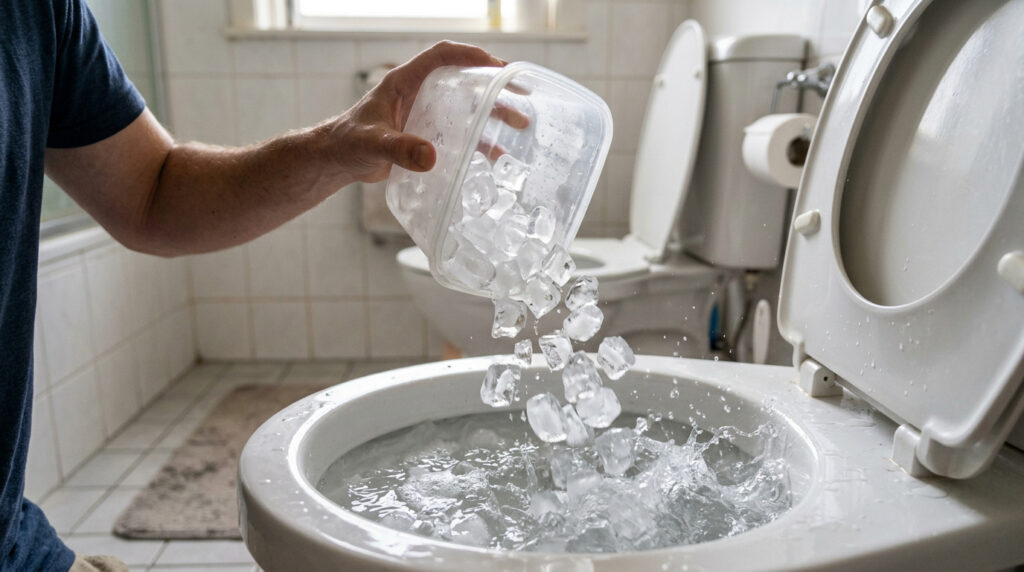 Jogar gelo no vaso sanitário uma vez por semana: para que serve e por que é recomendado