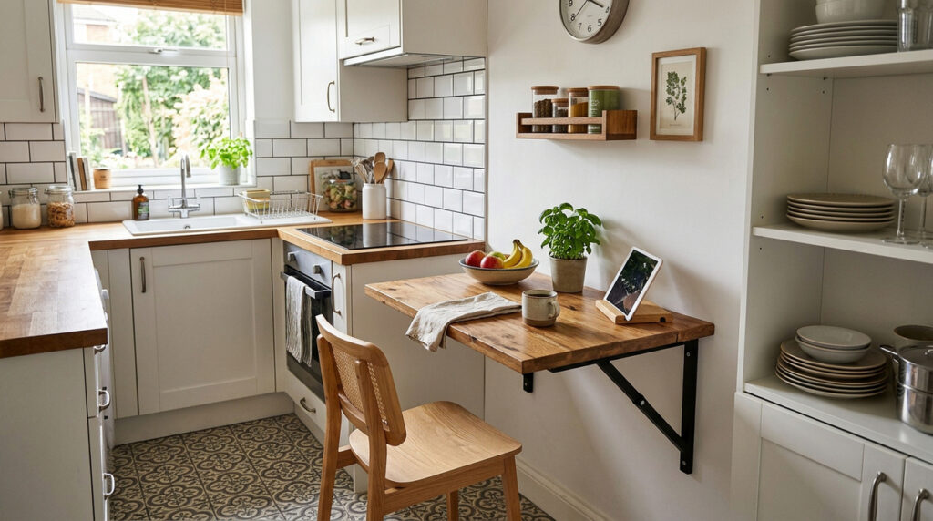 Como fazer mesa dobrável e deixar casa pequena mais prática sem ocupar circulação