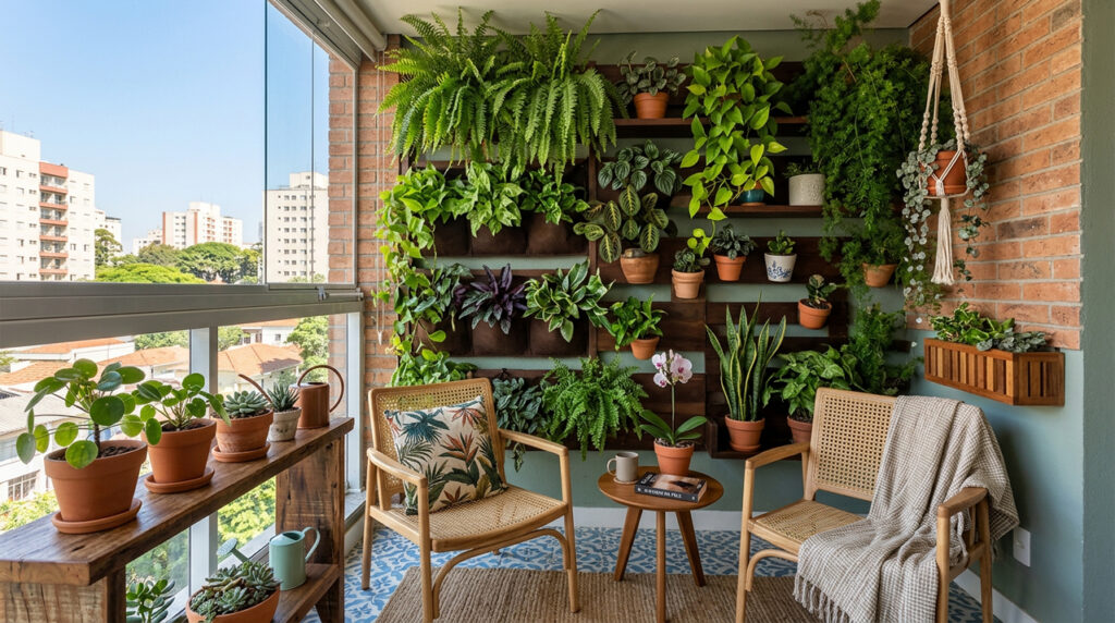 Como fazer jardim vertical em muro, varanda ou corredor externo pequeno