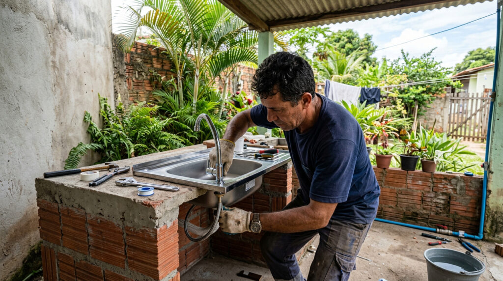 Antes do churrasco, veja como uma pia externa pode facilitar a área gourmet