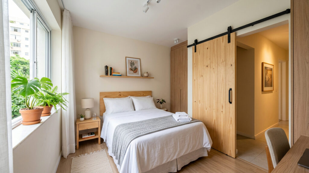 Como fazer porta de correr e deixar quarto, banheiro ou lavanderia mais funcional