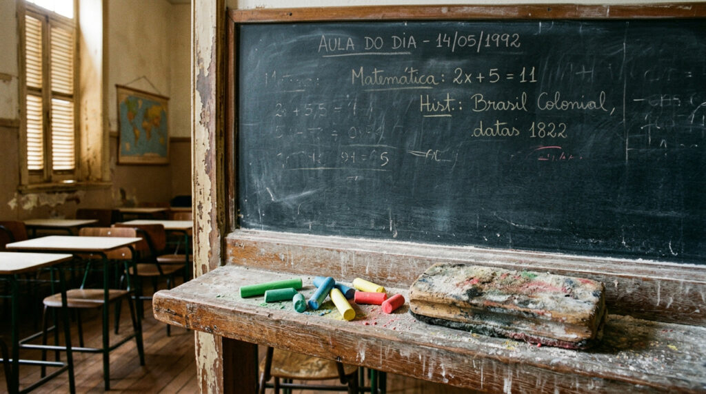Objetos da escola antiga como apagador de giz despertam nostalgia da infância