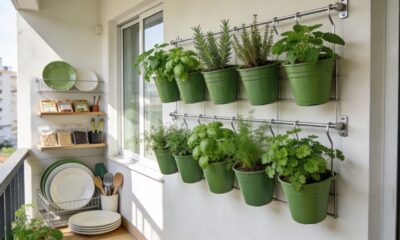 Como fazer horta suspensa simples na varanda e cultivar temperos usando pouco espaço