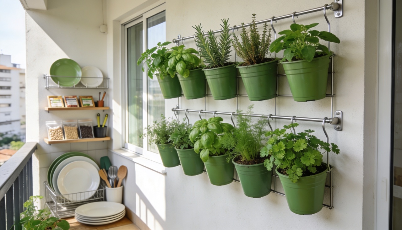 Como fazer horta suspensa simples na varanda e cultivar temperos usando pouco espaço