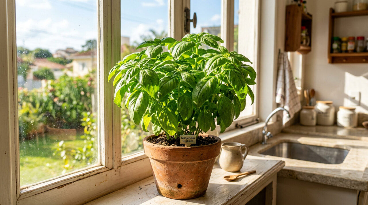 Os jardineiros concordam, “o manjericão precisa de luz. Se quiser colher folhas bonitas, deixe perto de uma janela ensolarada”