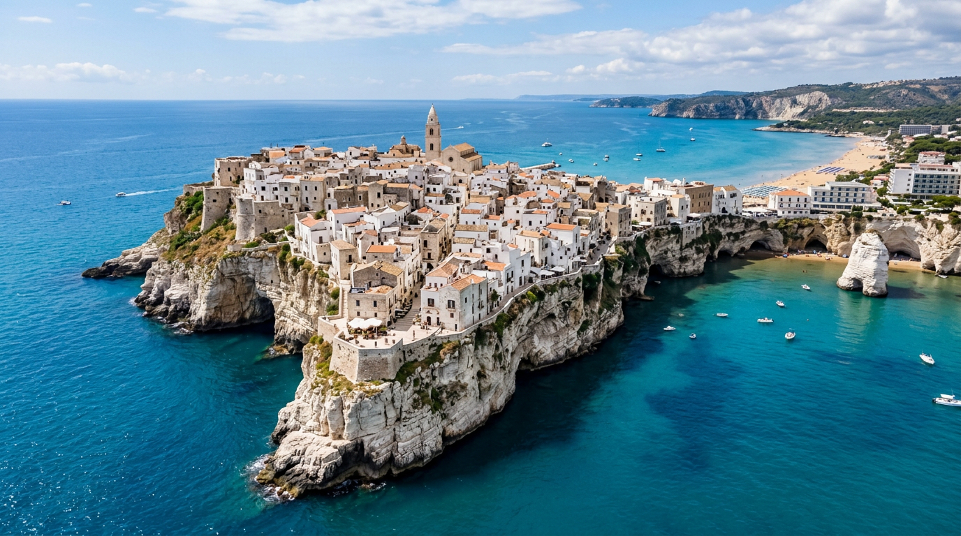A "Pérola do Adriático": a vila italiana no topo de um penhasco com um castelo e uma catedral do século XII