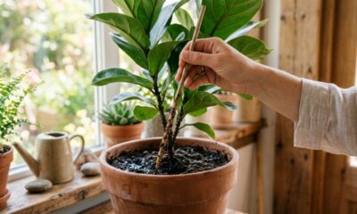 O truque do palito mostra quando a planta precisa de água e evita um erro comum na rega